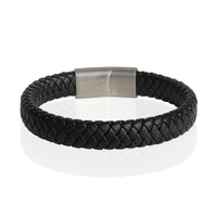 Lucky Brand Wide Woven Microfiber Leather Bracelet for Men, 8.25"