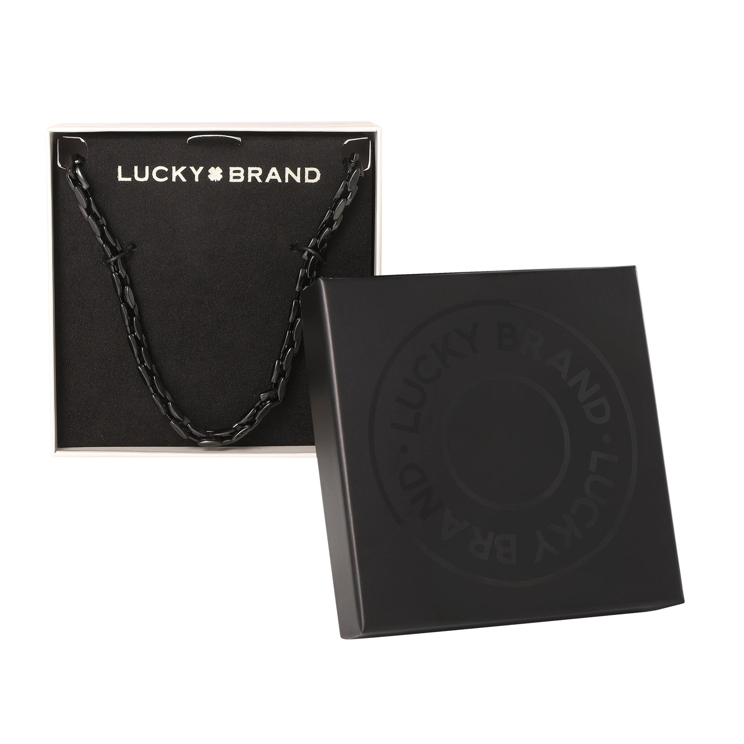 Lucky Brand Men’s Black Stainless Link 22'' Chain Necklace