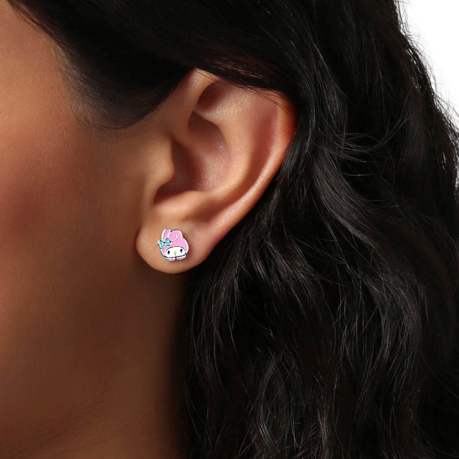 Sanrio Kuromi and My Melody Stud Earrings Set for Women, 2 Pairs
