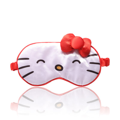 Hello Kitty Sleep Mask Official License, Satin Eye Mask for Sleeping with 3D Bow, Sanrio Gifts