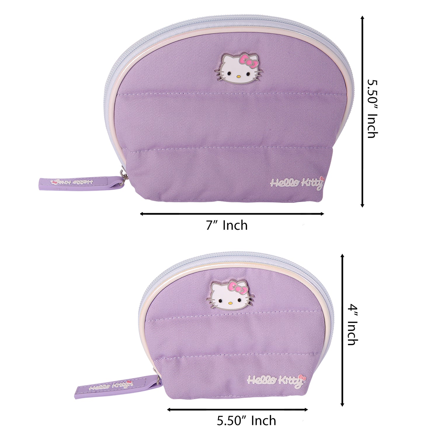 SALLY ROSE Sanrio Hello Kitty Makeup Bag Set Official License, Quilted Dome Cosmetic Travel Bags, Cute Make Up Bags