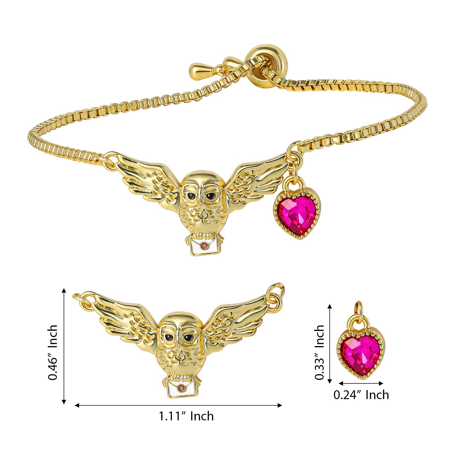Harry Potter Hedwig Bracelet for Women Official License, Adjustable