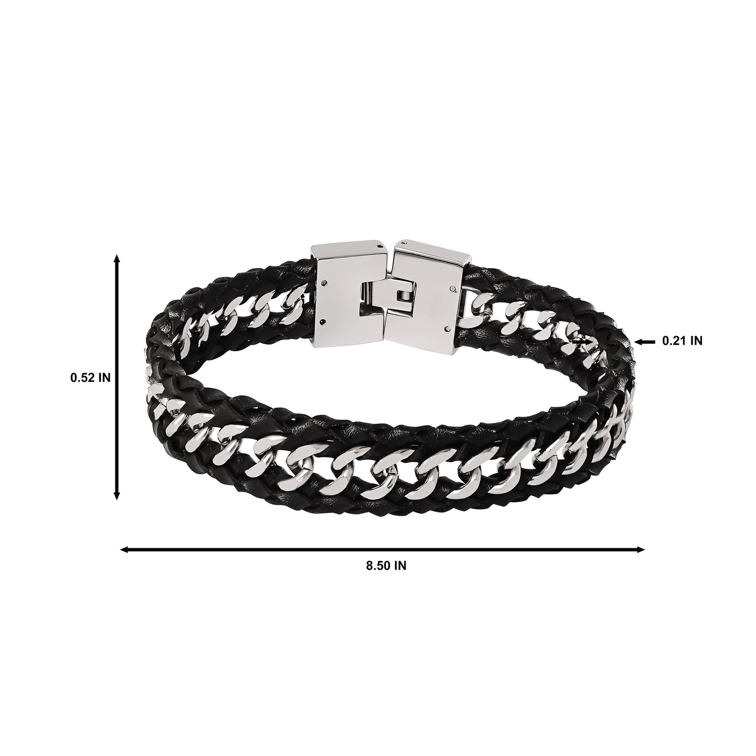 Lucky Brand Braided Chain Overlay Bracelet - 8.5''