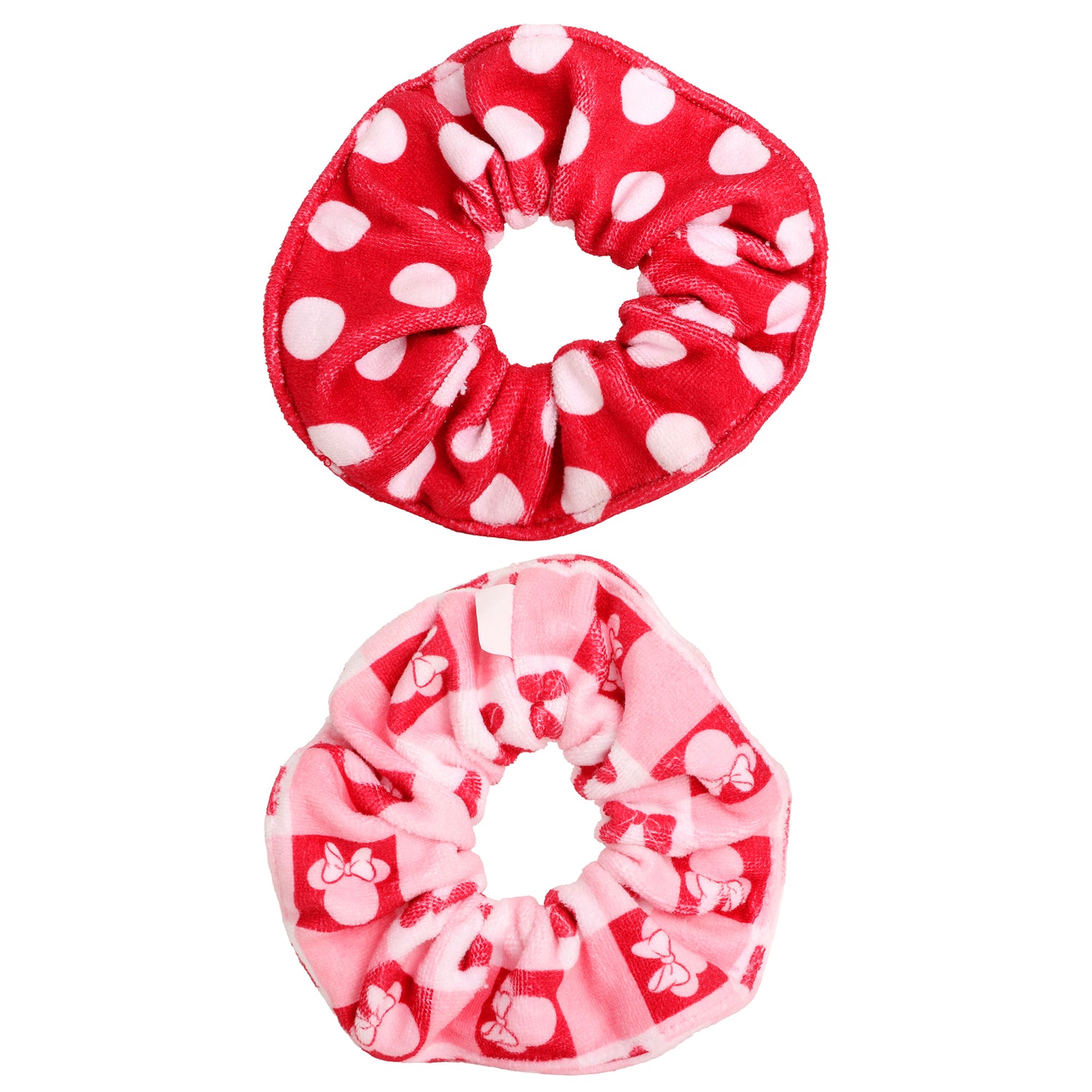 Minnie Mouse Scrunchies 2-Piece Set Official License, Spa Towel Hair Ties