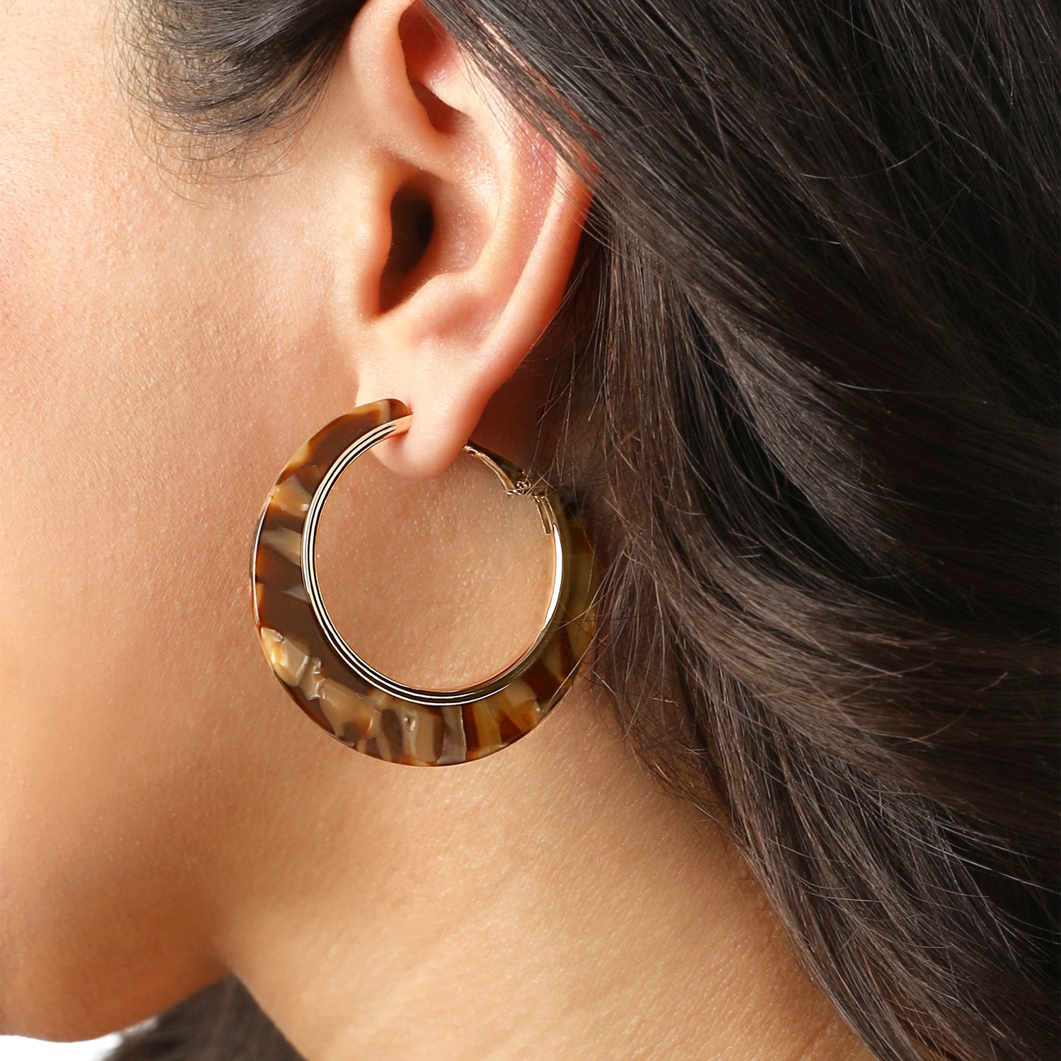 Jessica Simpson Hoop Earrings for Women Gold-Tone, Earth-Toned Hoops