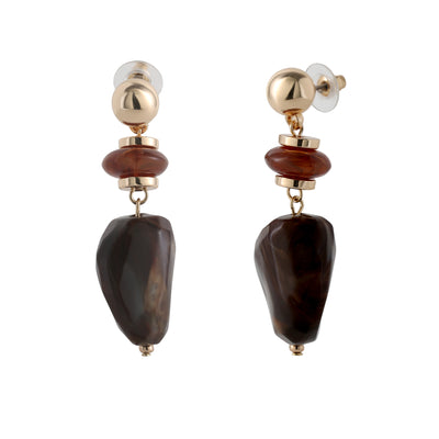 Jessica Simpson Large Bead Drop Earrings for Women, Beaded Dangle Earrings Gold-Tone