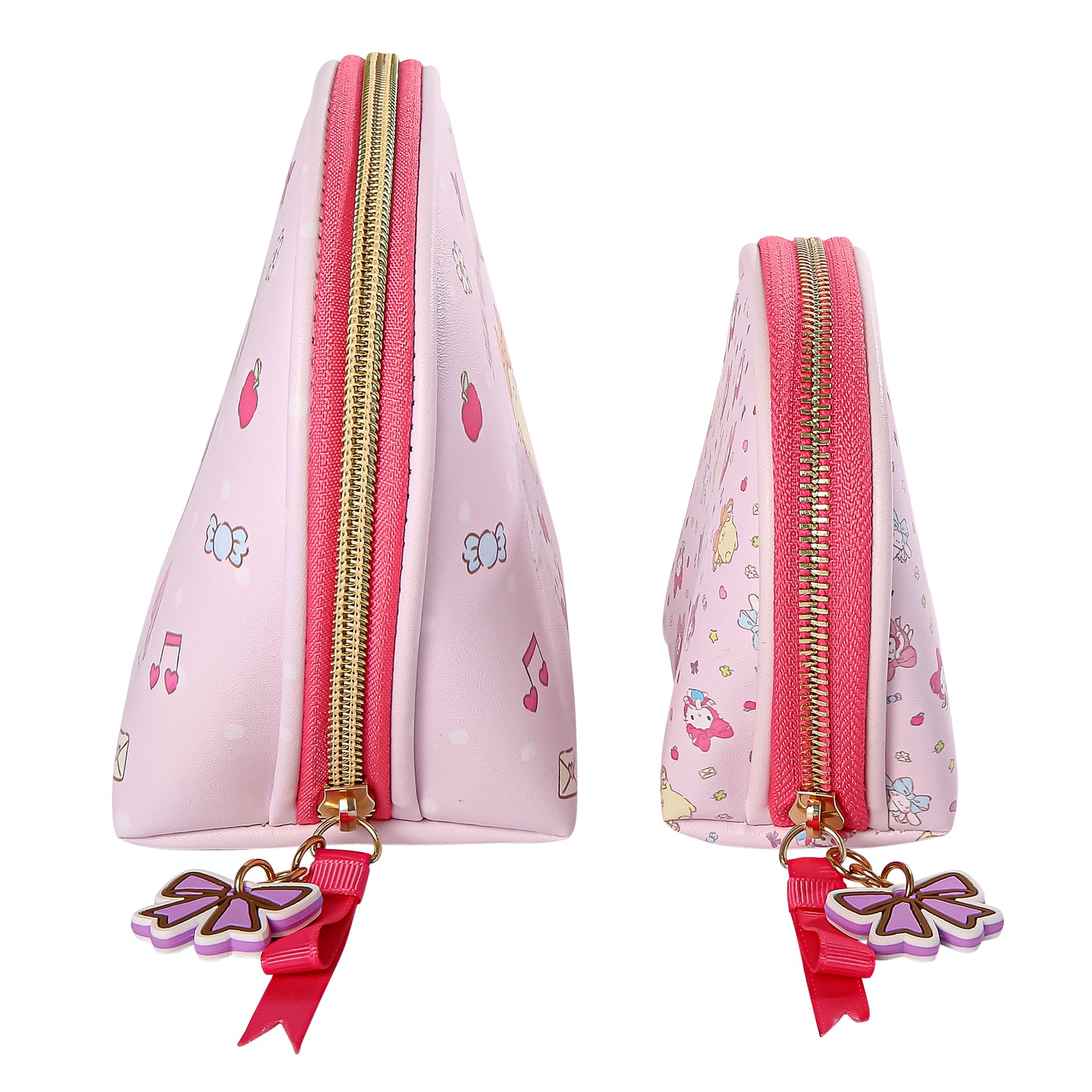 Hello Kitty and Friends Dome Makeup Bag Set Official License, Large and Small Cute Cosmetic Travel Bags, Sanrio Gifts