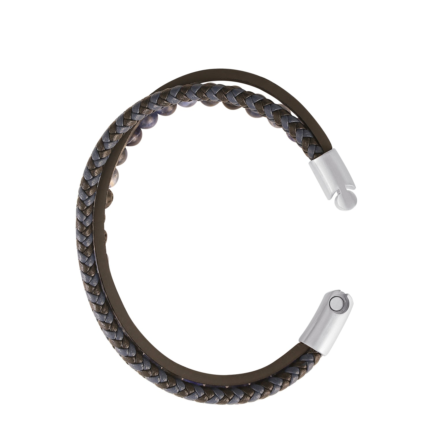 Lucky Brand Stainless Steel (316L) Blue 3-Row Bracelet