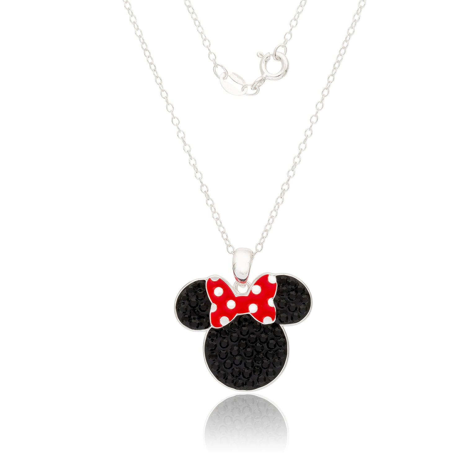 Disney Minnie Mouse Red Bow Pendant Necklace