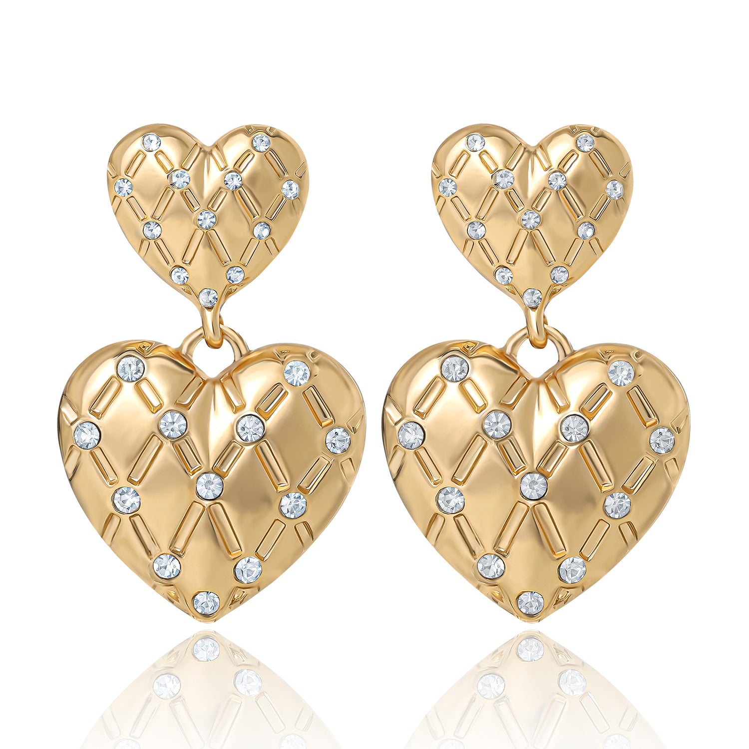 Juicy Couture Double Heart Drop Earrings