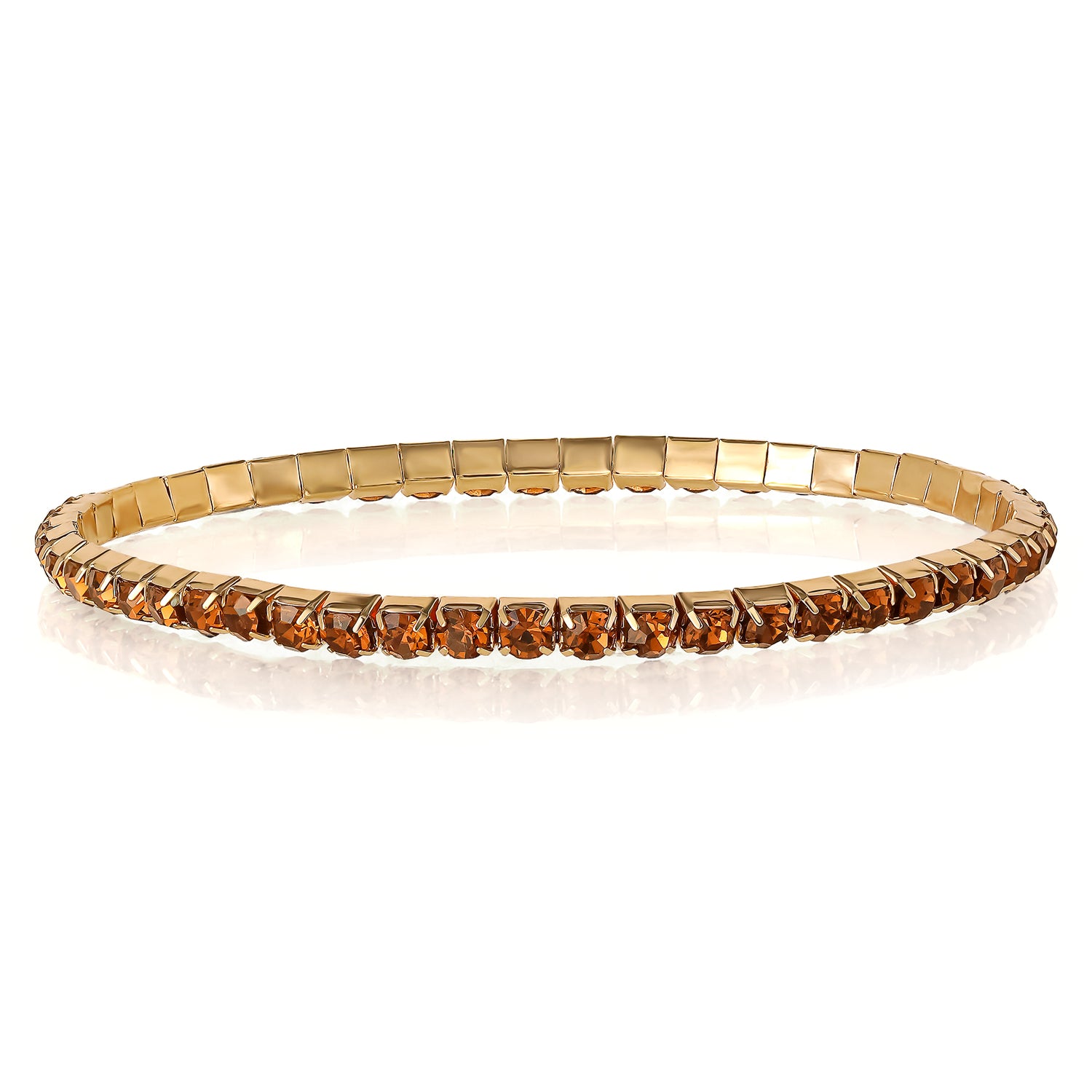 Jessica Simpson Fasjion Rhinstone 5 Piece Stretch Bracelet Set - Gold Multi