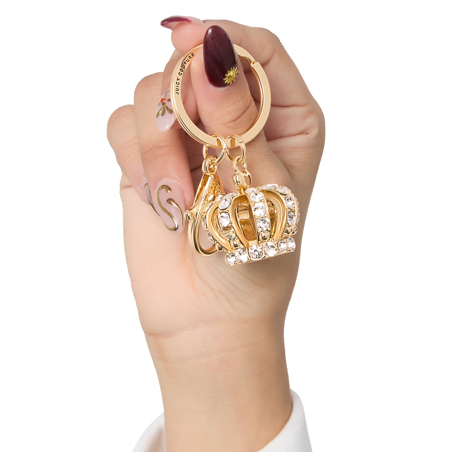 Juicy Couture Crown Charm Rhinestone Keychain, Bling Keychains, Juicy Gifts