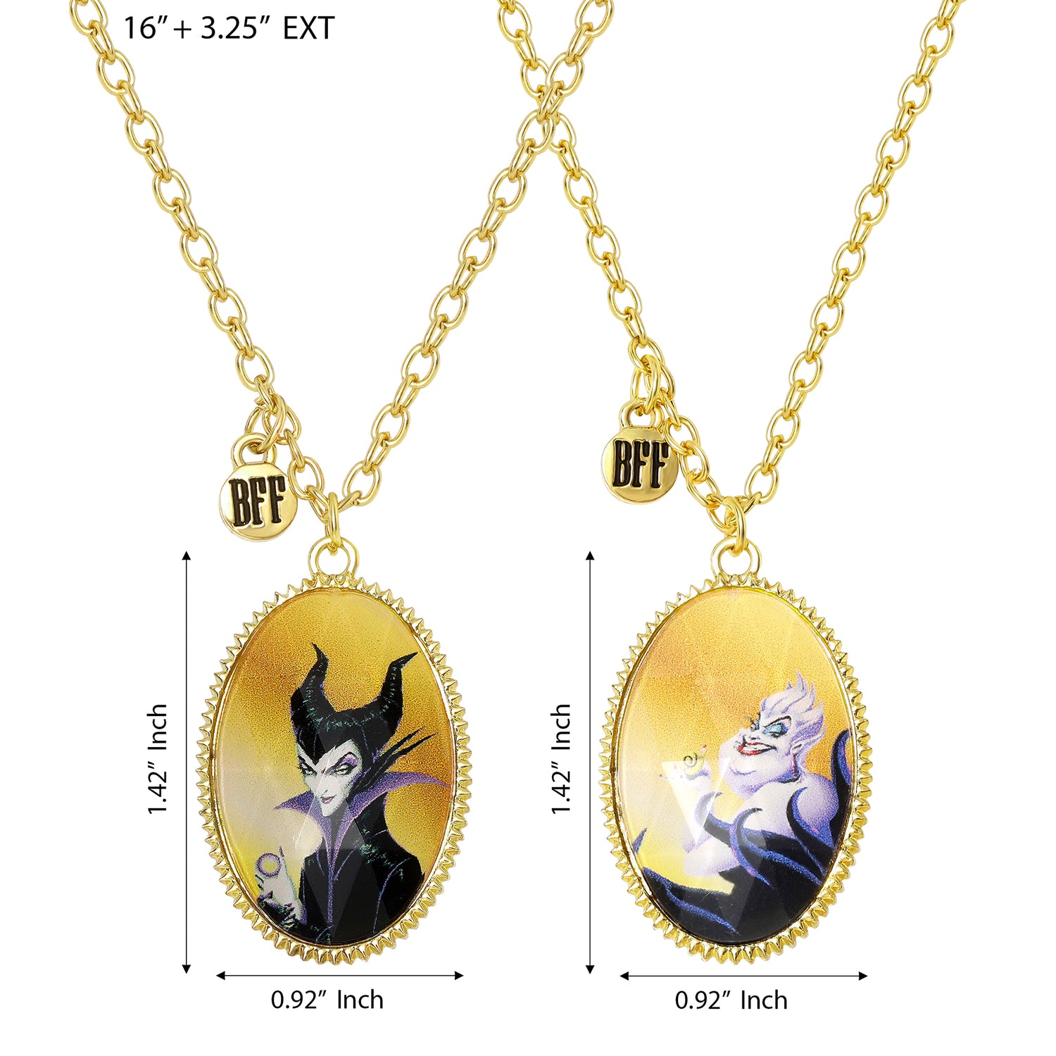 Disney Villains Maleficent and Ursula BFF Necklaces for 2 Official License