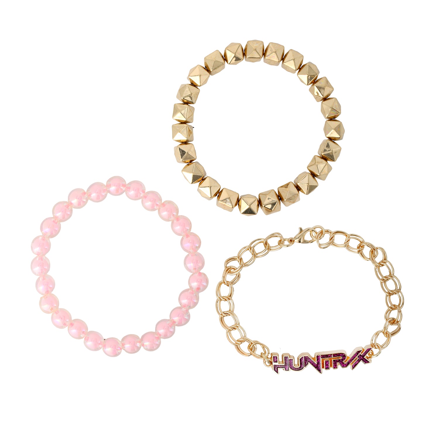 K-Pop Demon Hunters Bracelet Official License, Gold-Tone Huntrix Bracelets 3-Piece Set, K-Pop Gifts