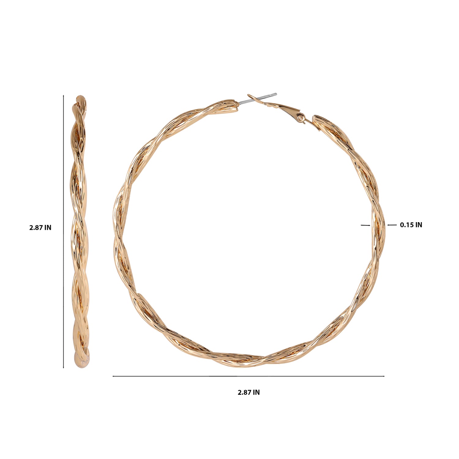 JS Jessica Simpson Gold Tone Twisted Hoop Earrings