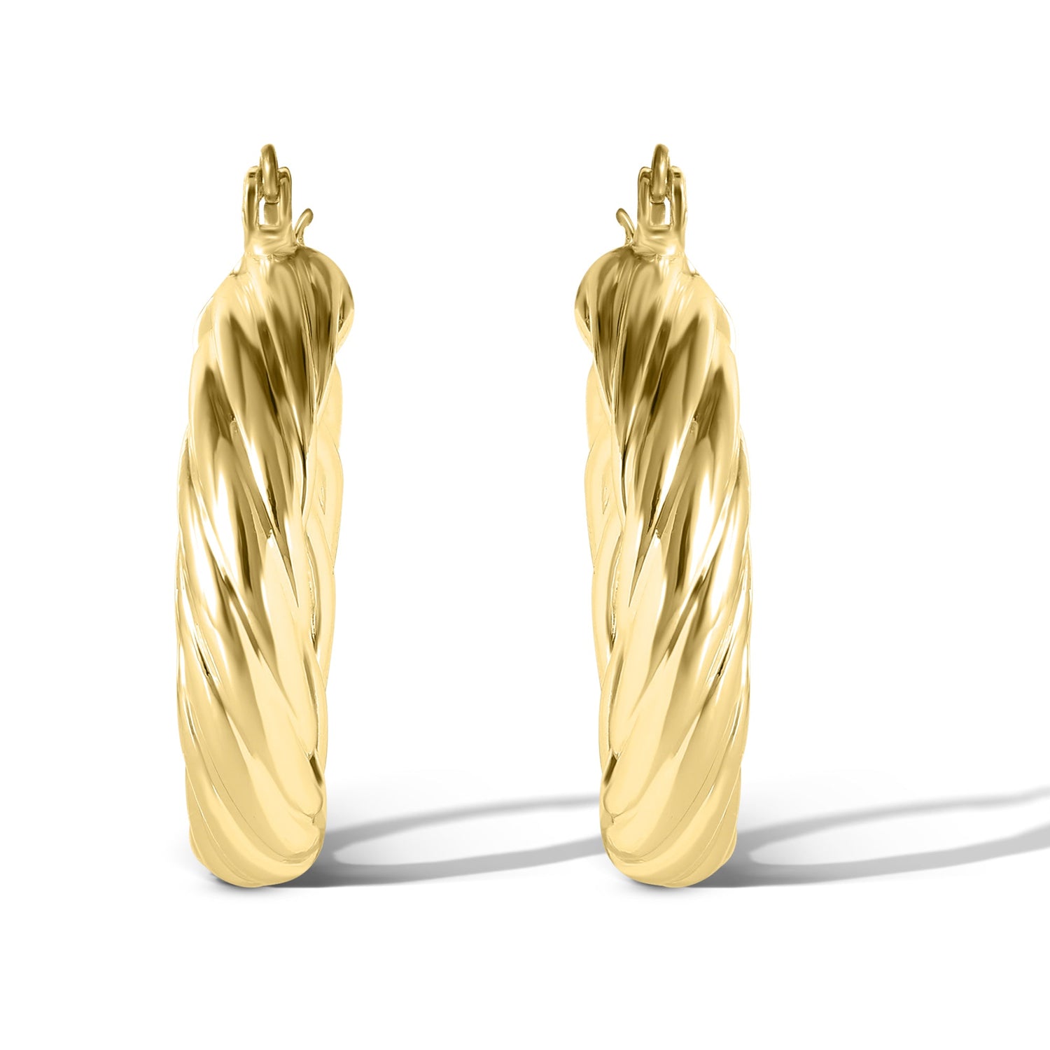 Jessica Simpson Womens Thick Twisted Hoop Earrings - Gold-Tone Small Hoop Earrings