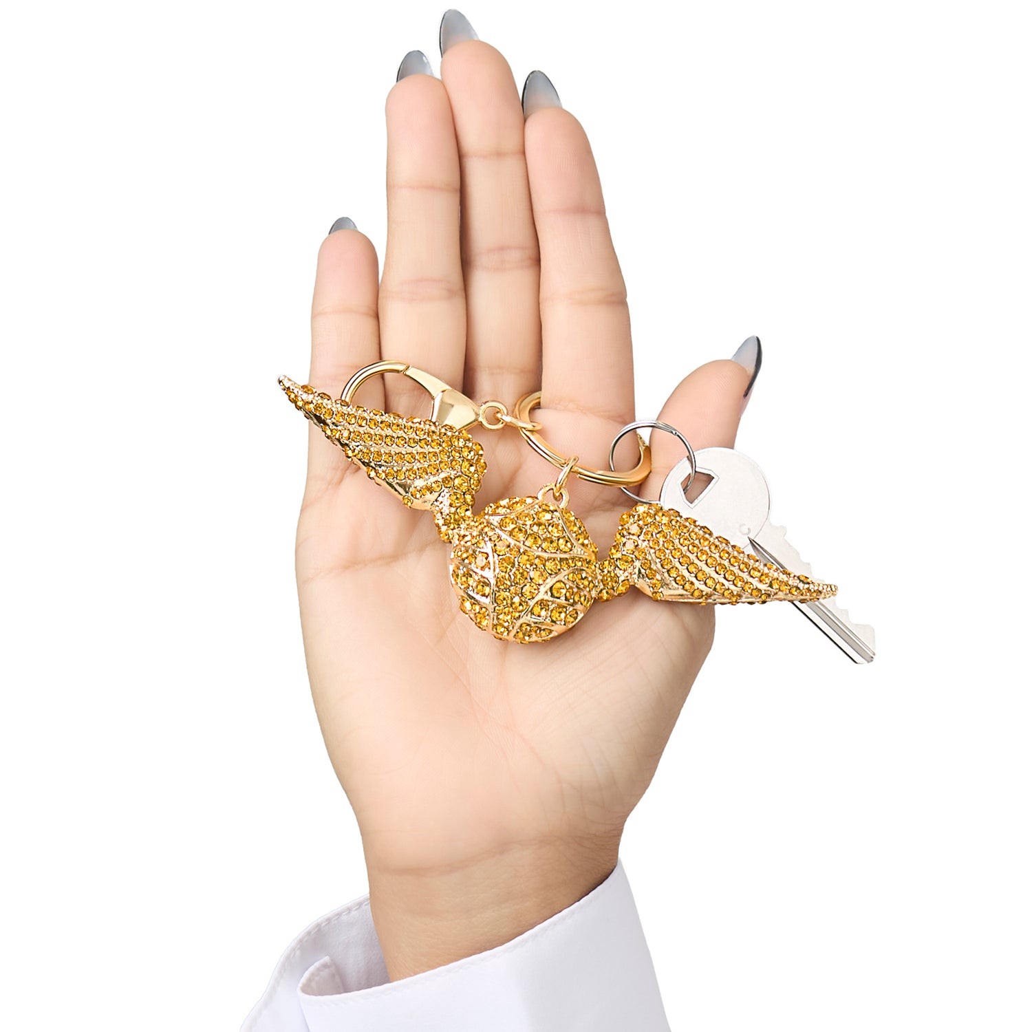 Harry Potter Golden Snitch Keychain Bag Charm Pave Crystal Official License