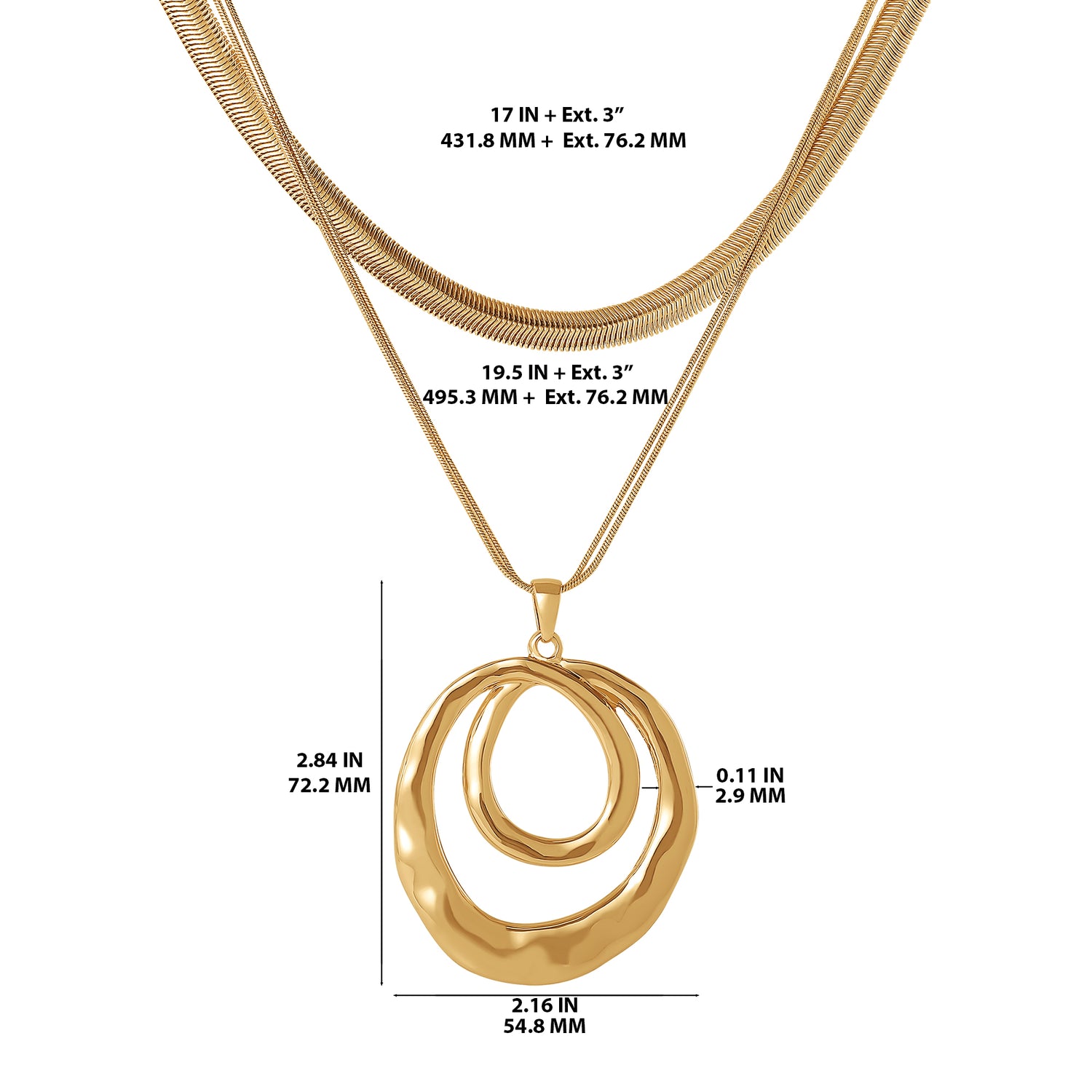 BCBG Layered Spiral Pendant Necklace