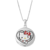 Hello Kitty Silver Plated I Love You Pendant Necklace, 18"
