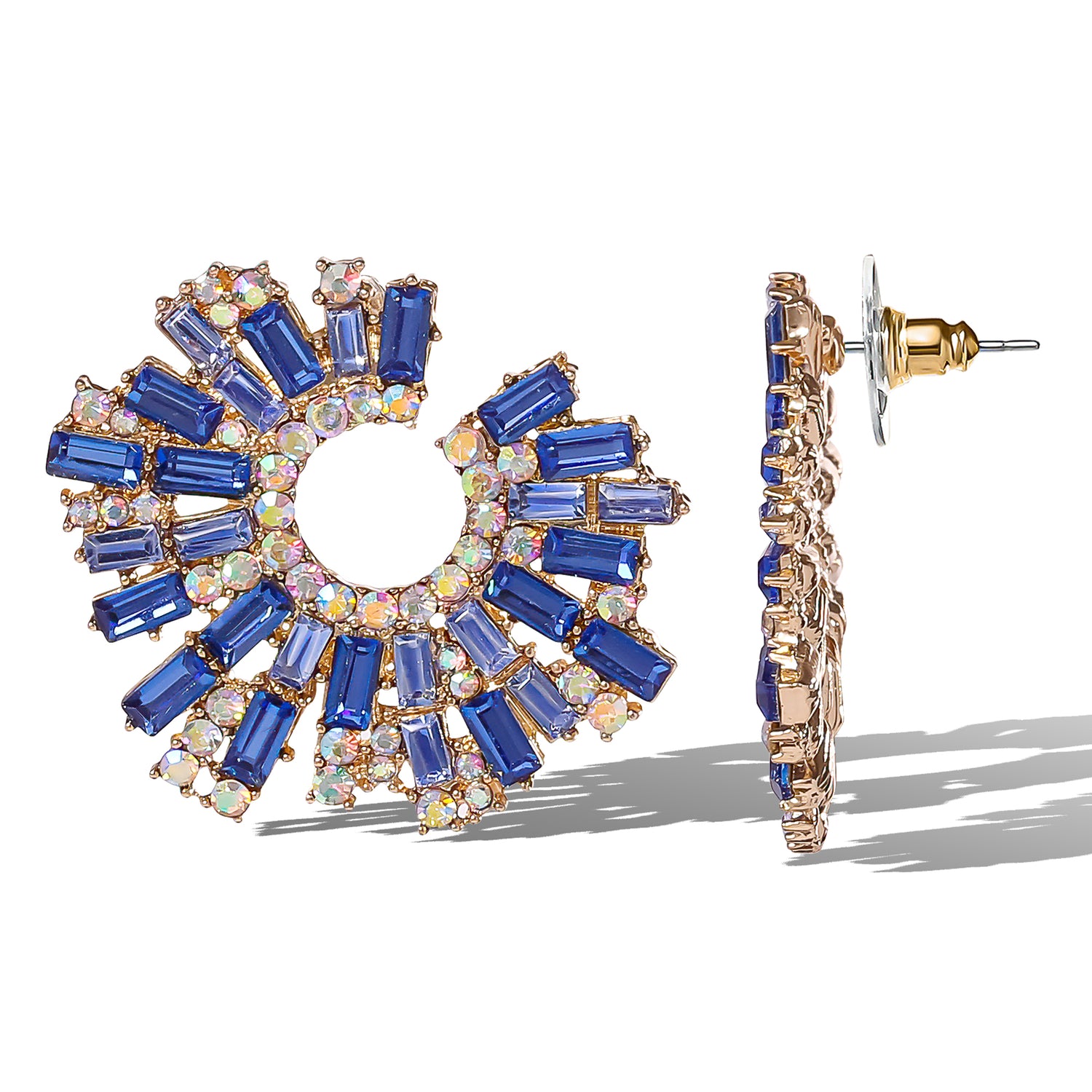 JS Jessica Simpson Royal Radiance Blue Crystal Burst Earrings