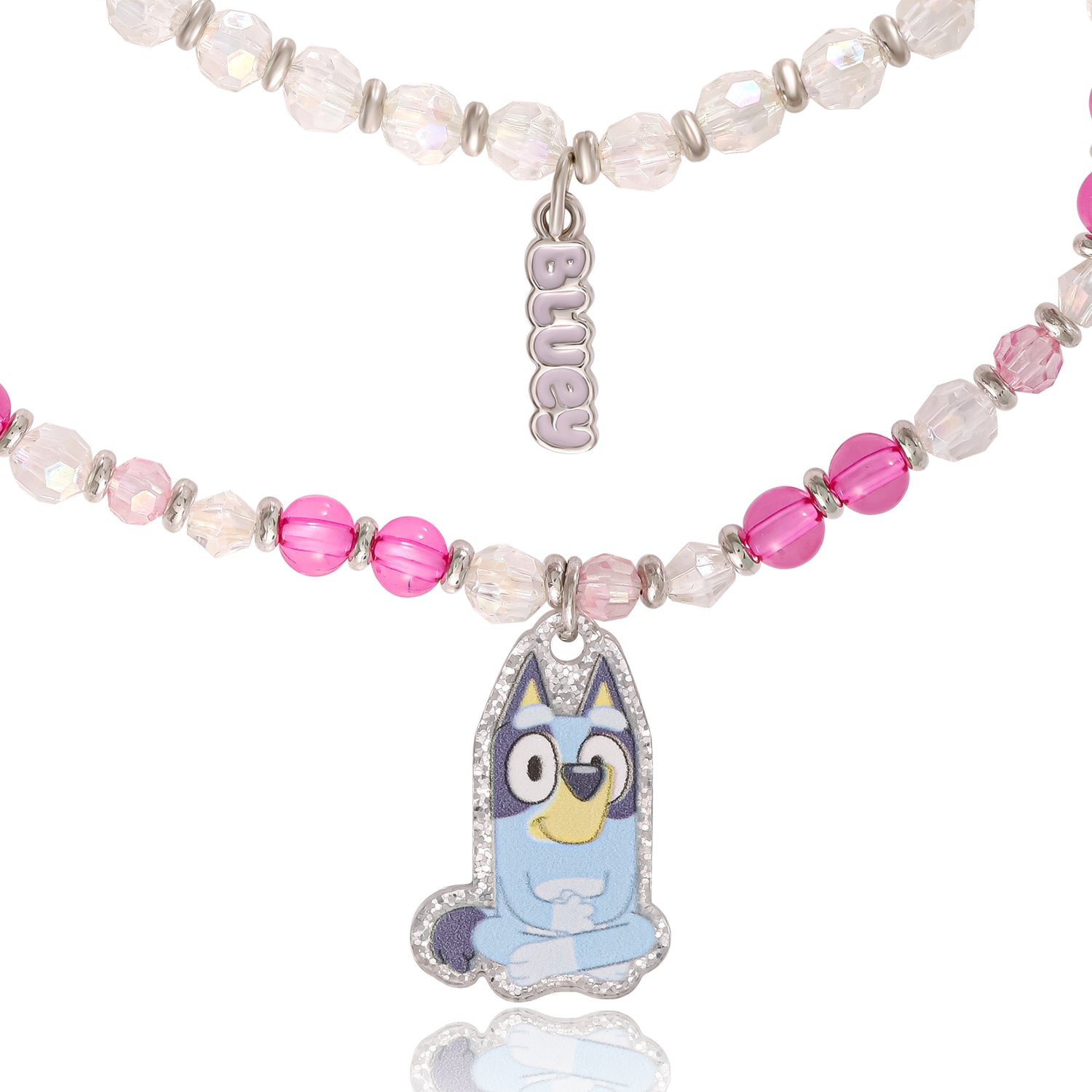 Bluey Beaded Bracelet Set, 4-Pack, Character Charms, Adjustable Stretch