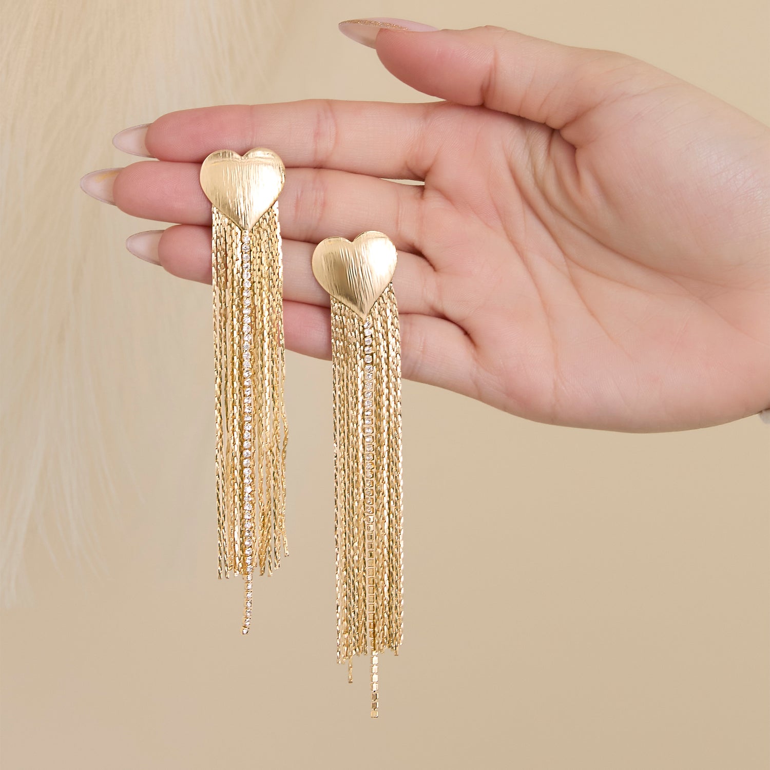 Jessica Simpson Gold Chain Tassel Earrings