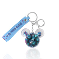 Disney Mickey Mouse Shaped Blue Liquid Keychain