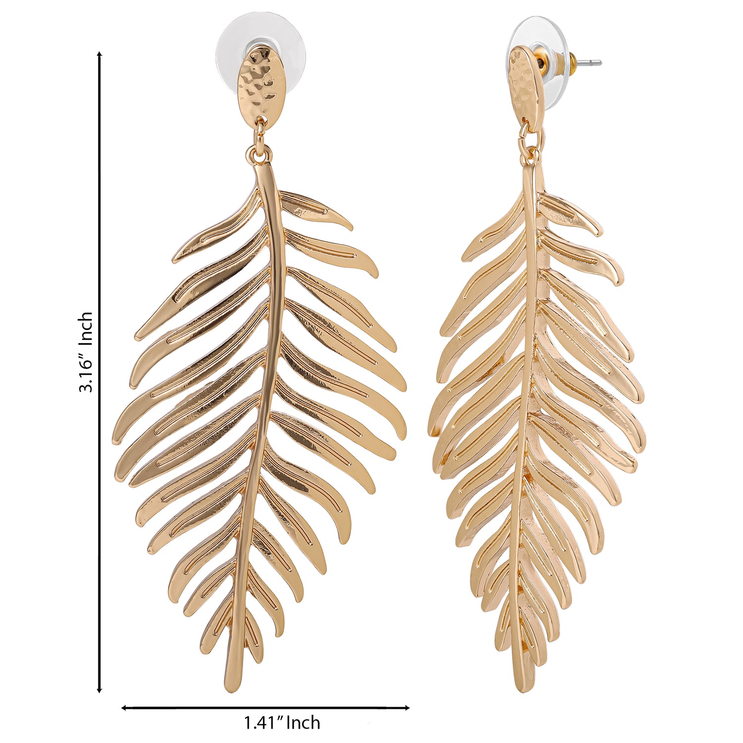 Jessica Simpson Gold-Tone Leaf Drop Earrings – Elegant Nature-Inspired Statement