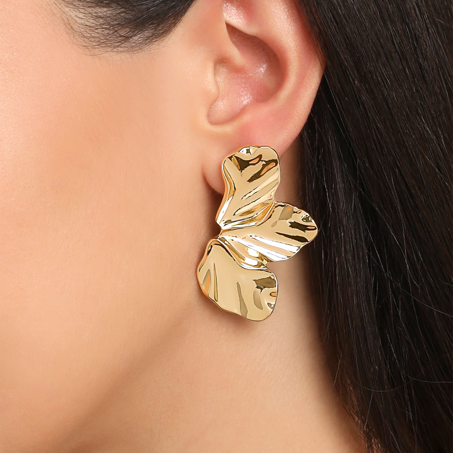BCBG Gold-Tone Leaf Statement Earrings