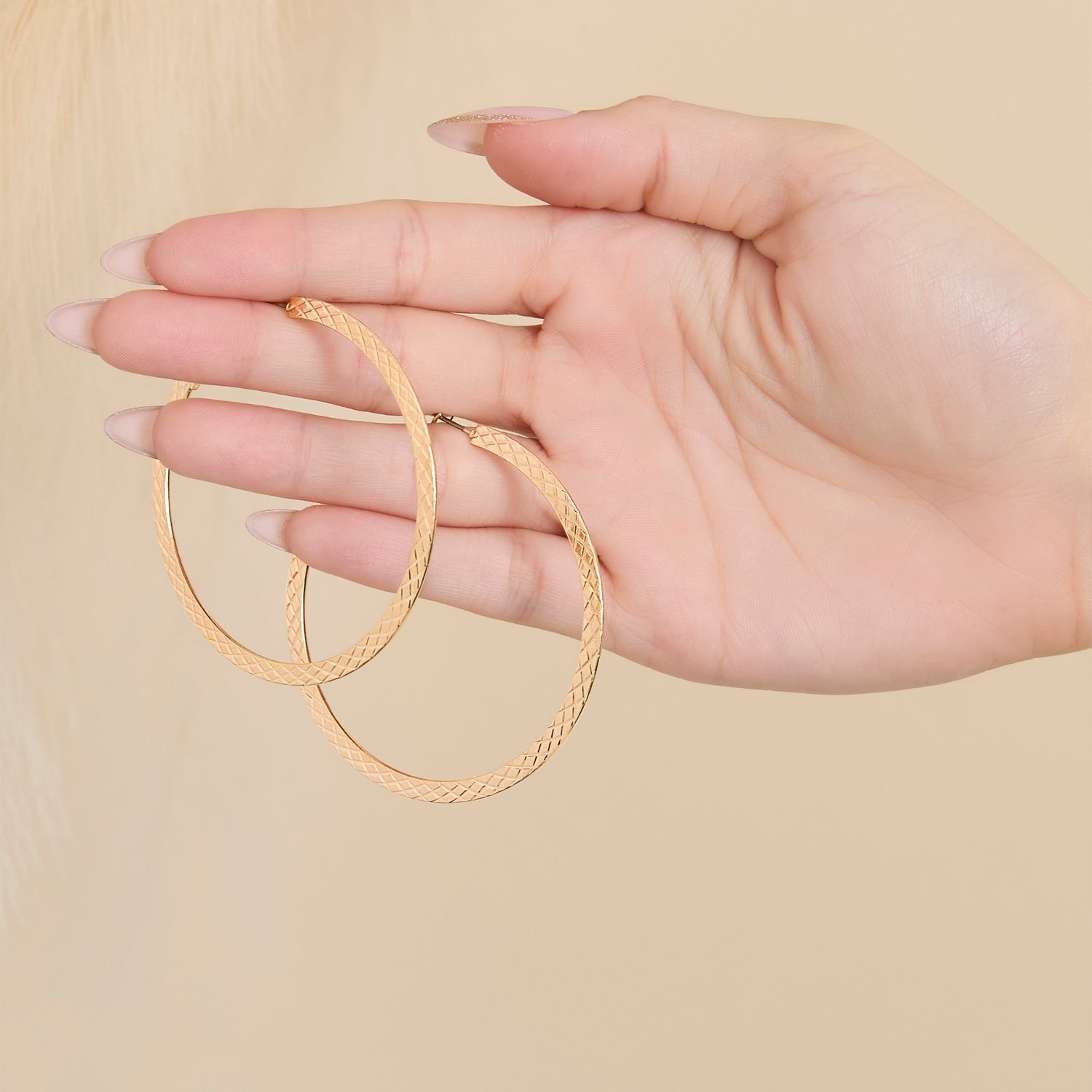 Jessica Simpson Textured Gold-Tone Large Hoop Earrings