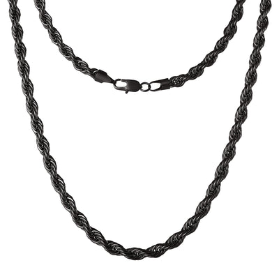 Lucky Brand Black Twisted Rope Chain Necklace - 24'' Chain