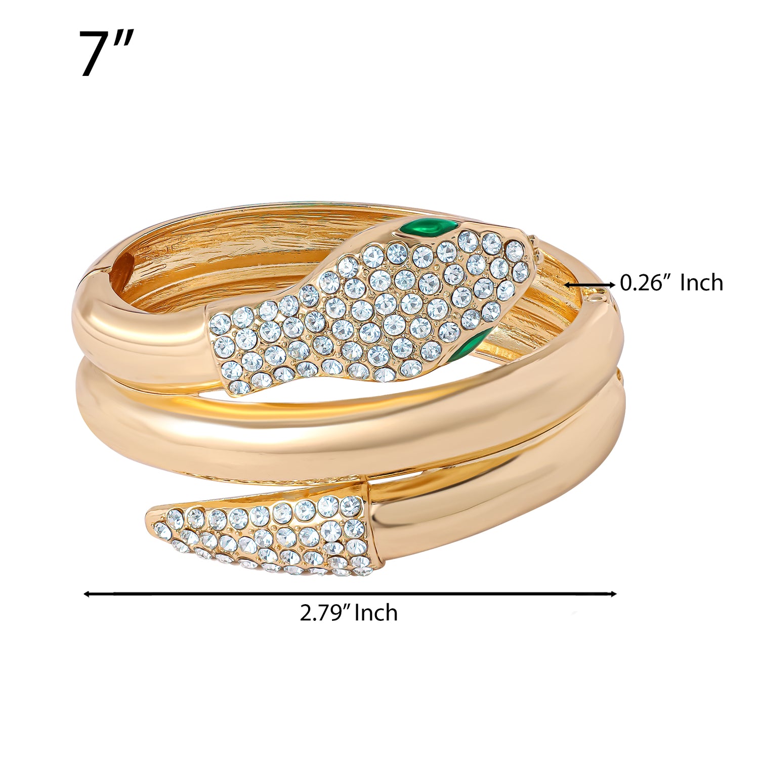 Jessica Simpson Snake Hinge Bracelet in Gold-Tone with Crystal Eyes