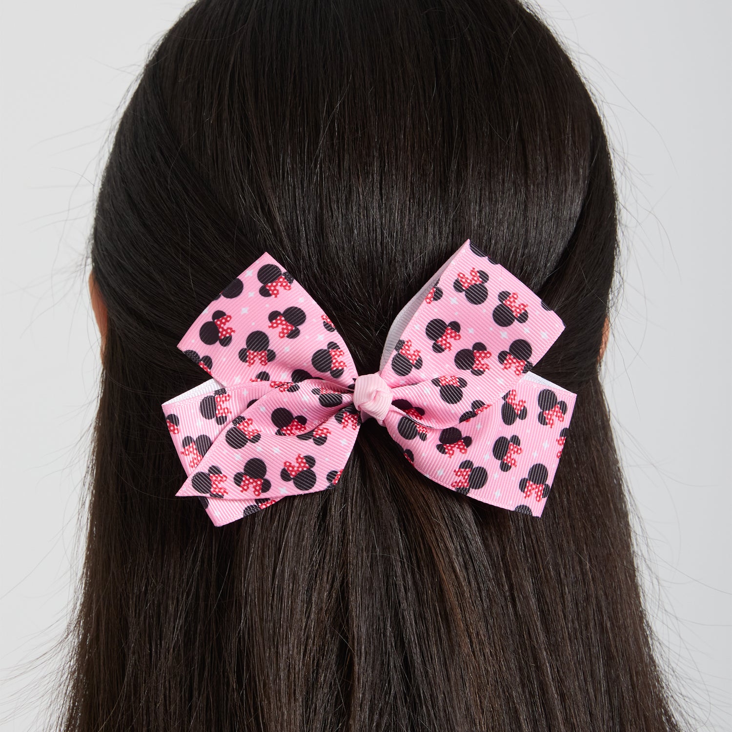 Minnie Mouse Bow for Hair 3-Piece Official License, Pink and Red Hair Bows