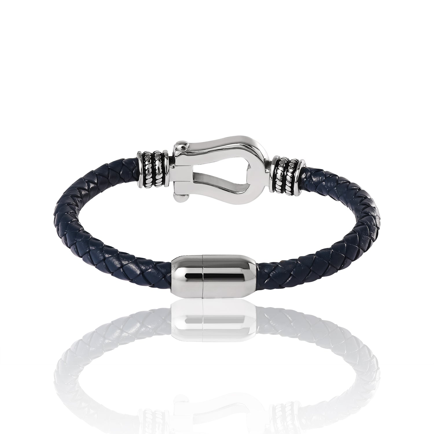 Lucky Brand Horseshoe Navy Cord Bracelet - 8.25''