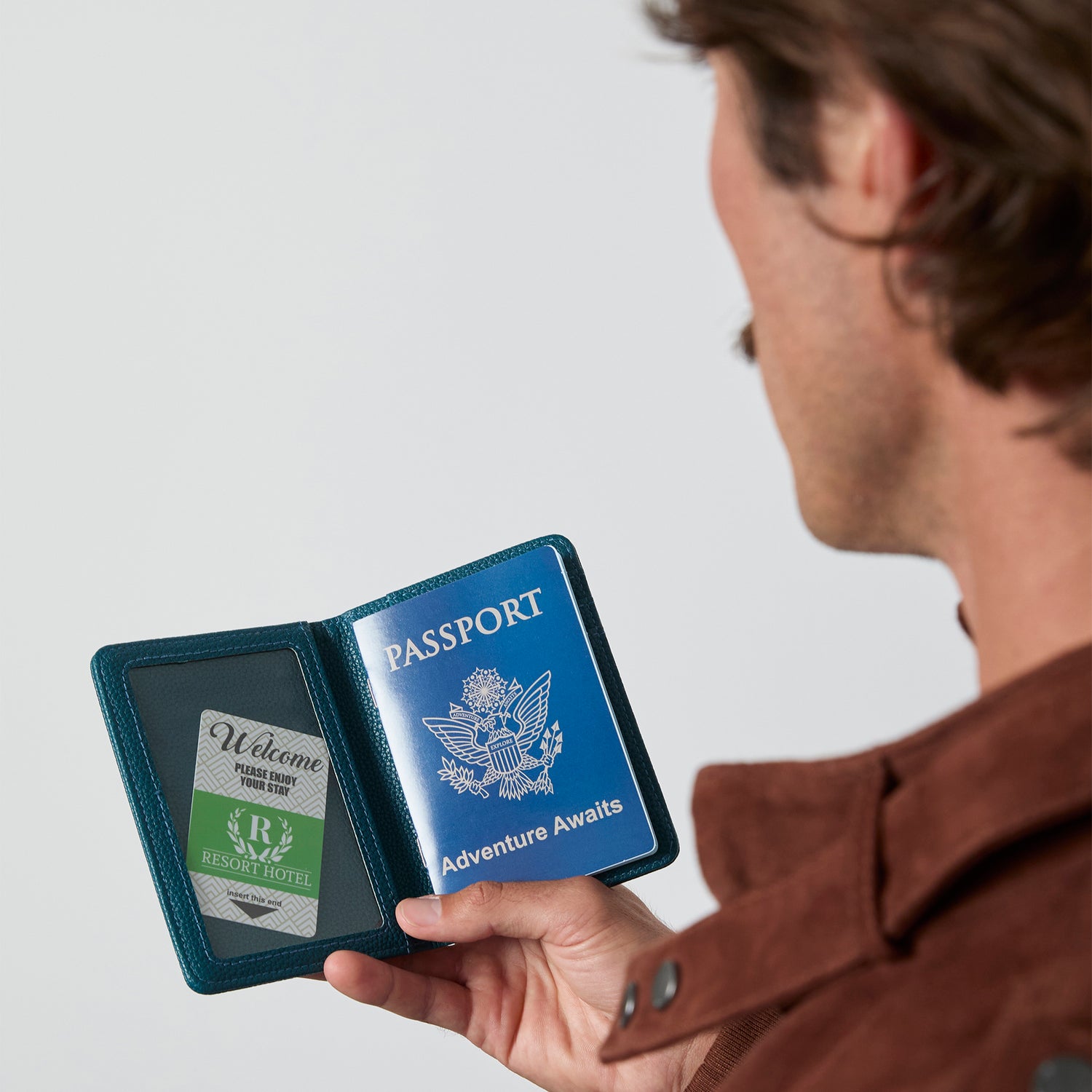 MEMBERS ONLY RFID BLUE DEBOSSED PASSPORT HOLDER
