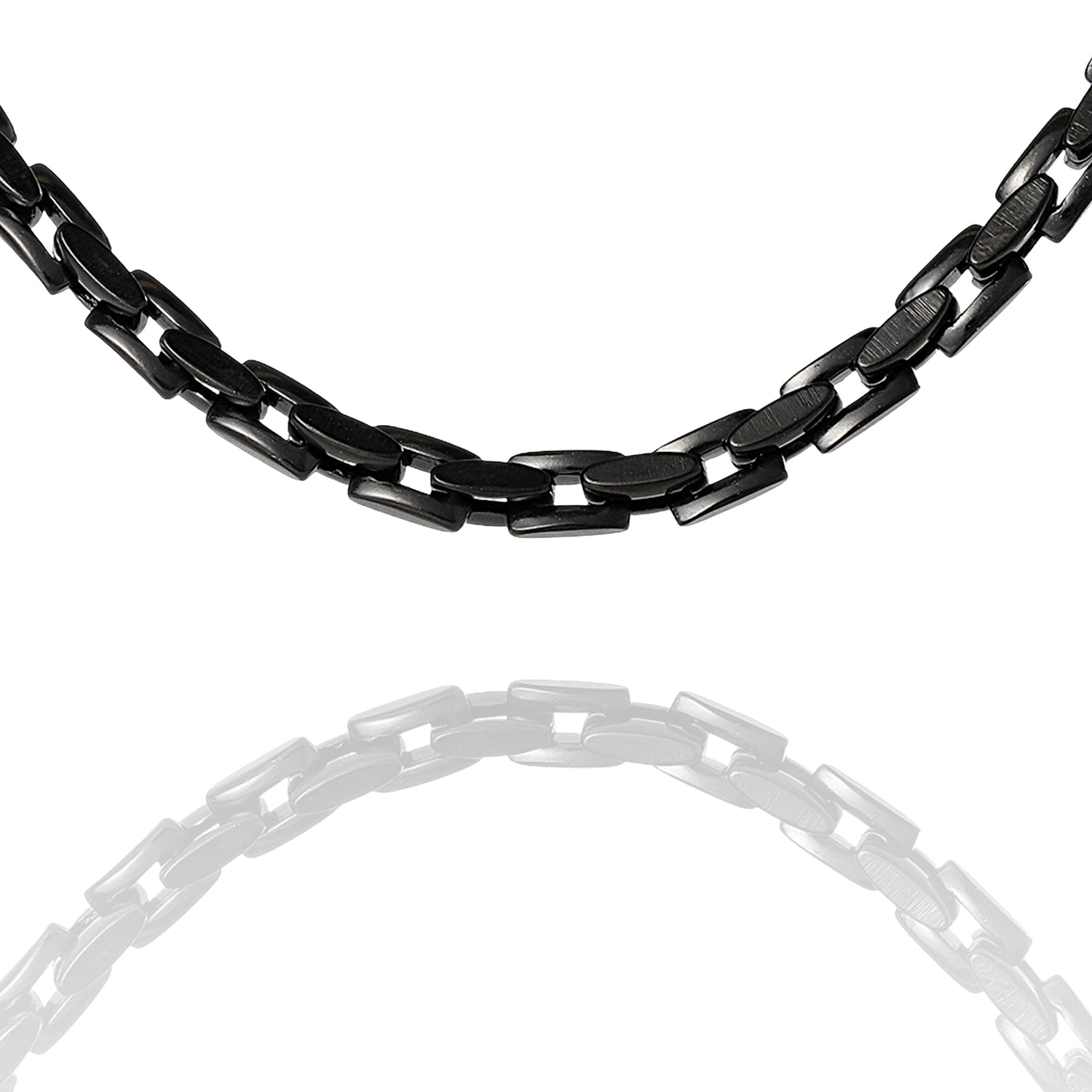 Lucky Brand Men’s Black Stainless Link 22'' Chain Necklace, Polished Ion‑Plated Finish