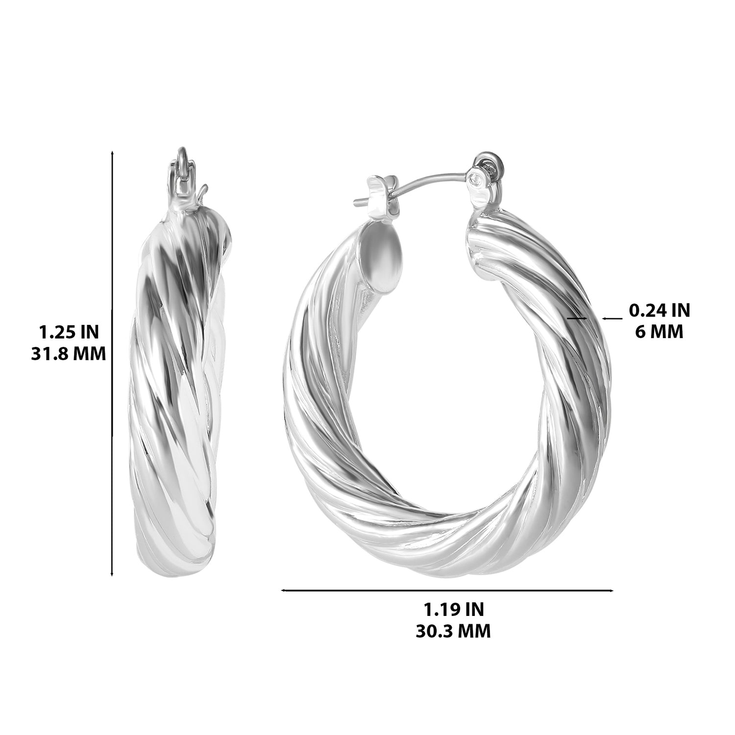 JS Jessica Simpson Chunky Twisted Hoop Earrings