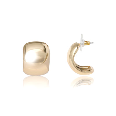 Wide Gold Hoop Earrings