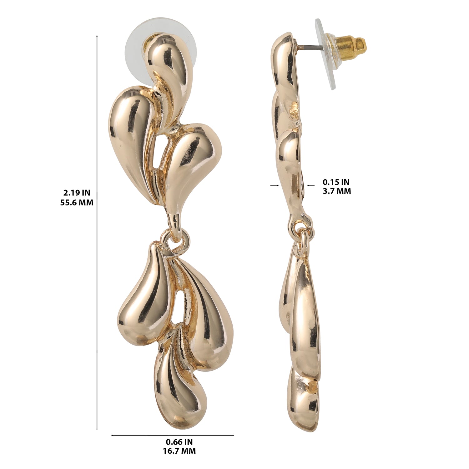 BCBG Generation Sculptural Heart Drop Earrings
