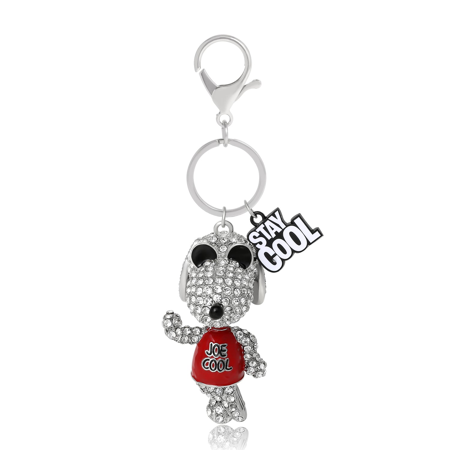 Peanuts Snoopy Joe Cool Crystal Pavé Bag Charm Keychain – Officially Licensed