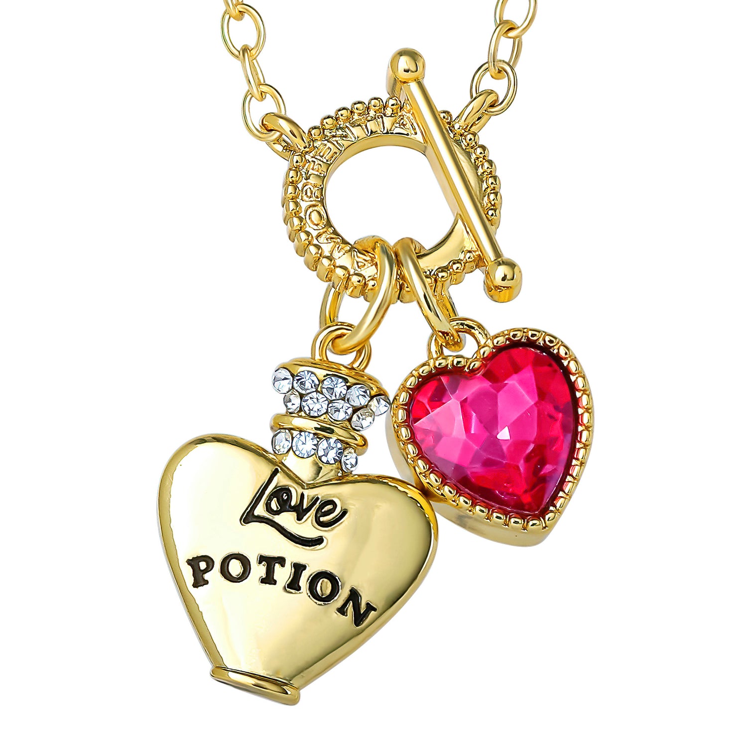 Harry Potter Necklace for Women, Love Potion and Crystal Heart Charms