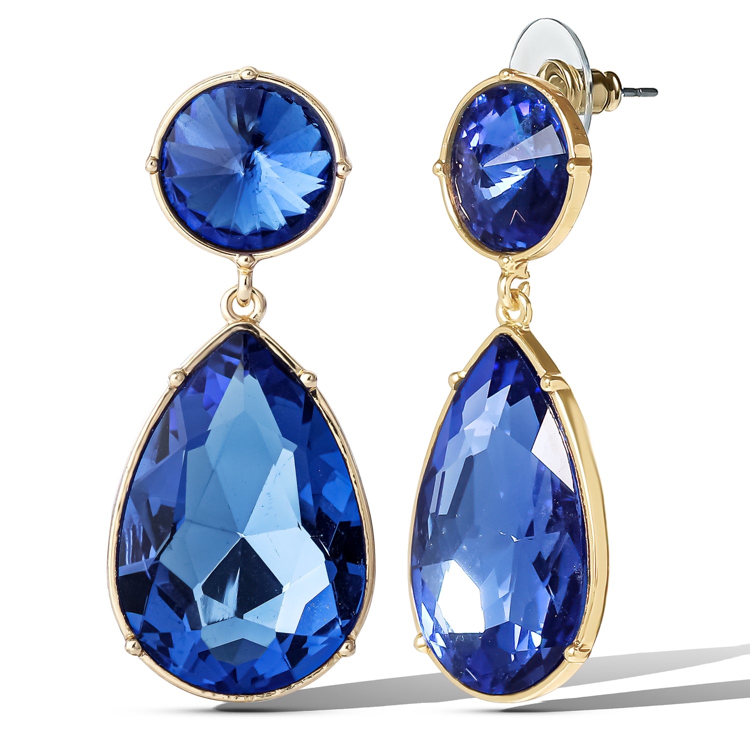 Jessica Simpson Blue Teardrop Statement Earrings