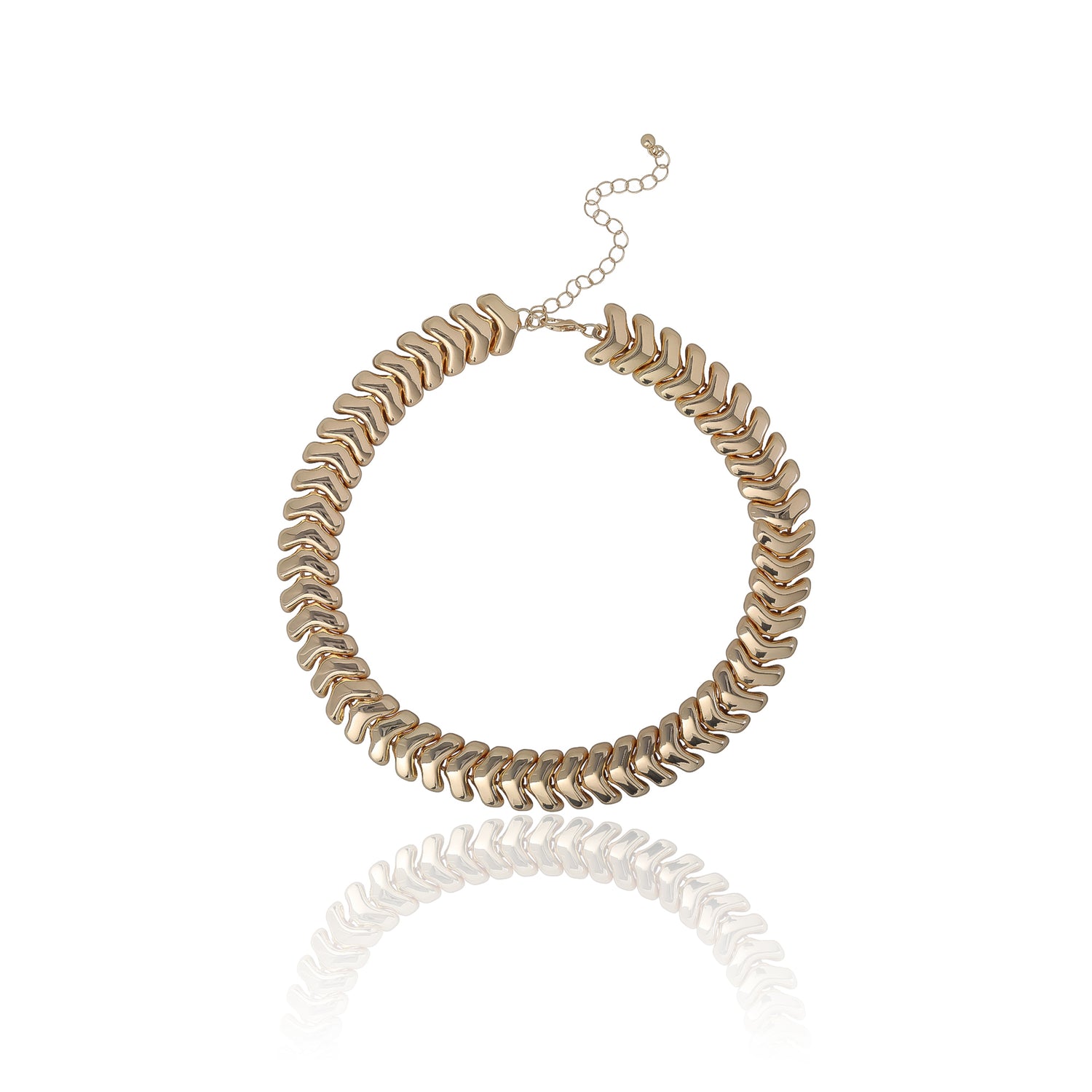 BCBG Chunky Gold-Tone Chevron Chain Necklace - 15 + 3.5''