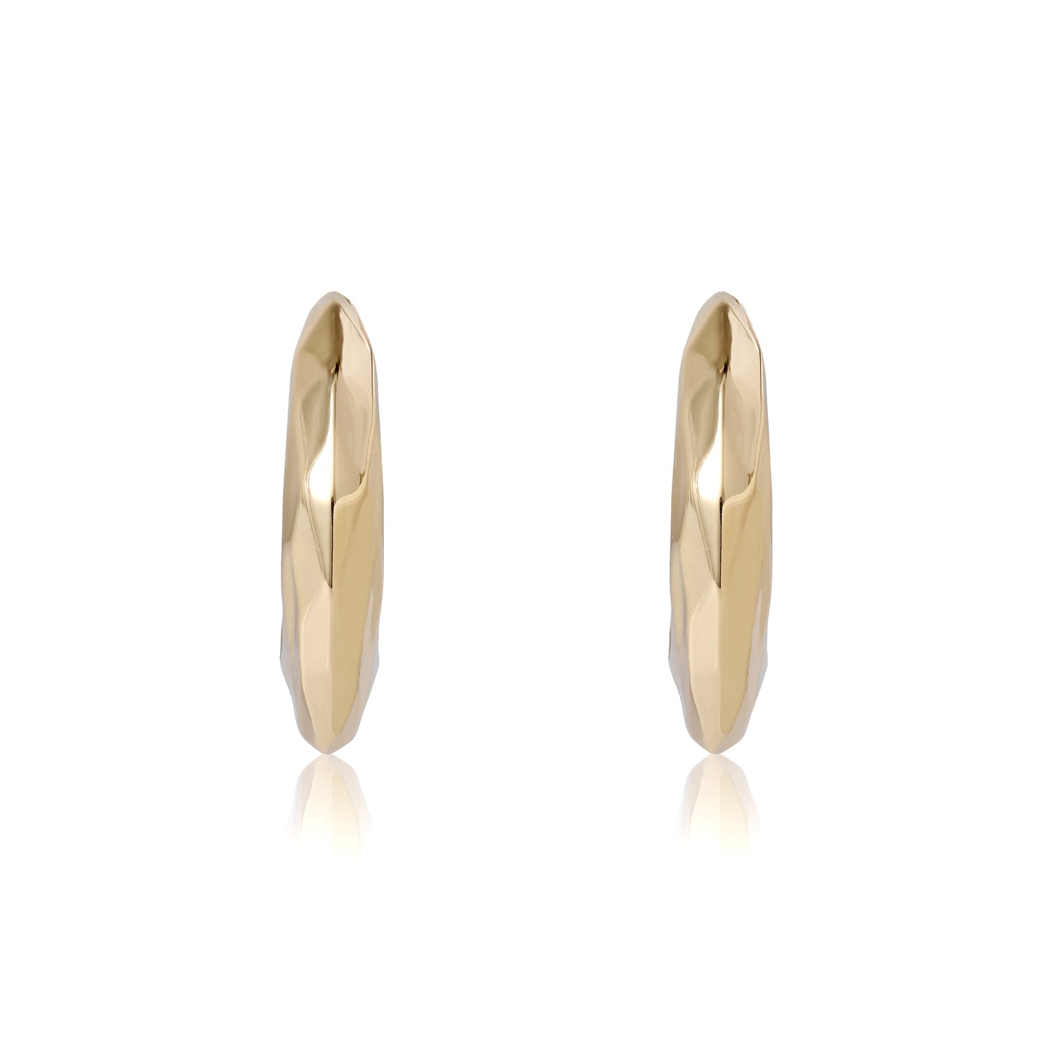 BCBG Textured Croissant Hoop Earrings