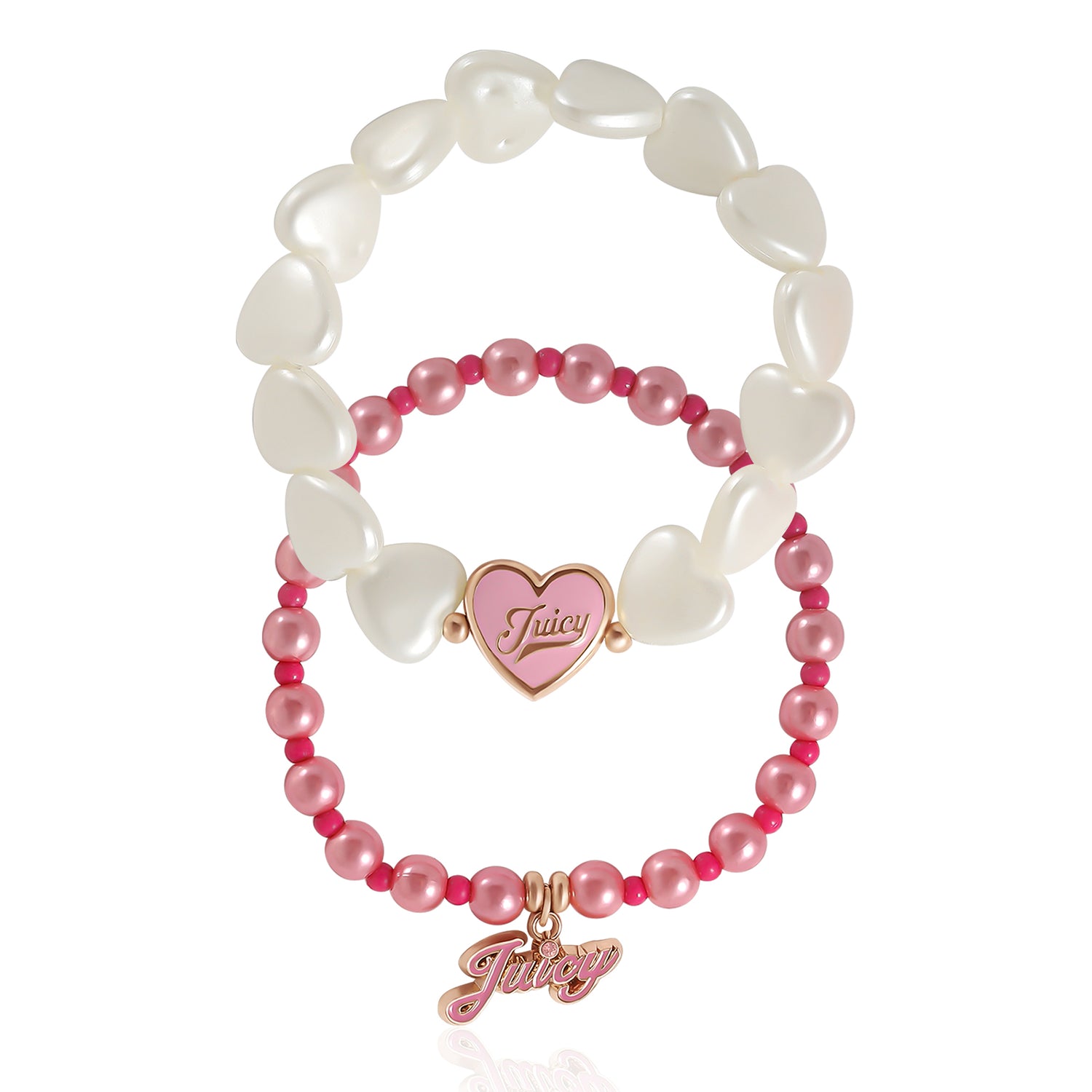 Juicy Couture Kids Choose Juicy Heart Charm 2 Piece Beaded Jewelry