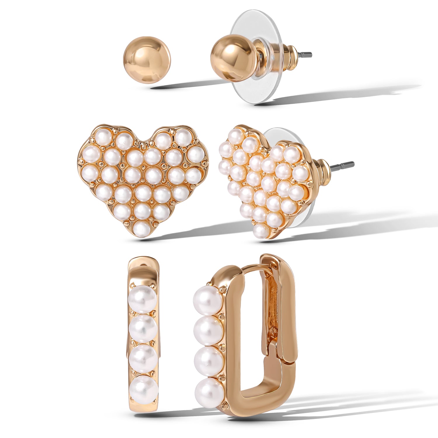 Jessica Simpson Pearl Stud Earring Set of 3