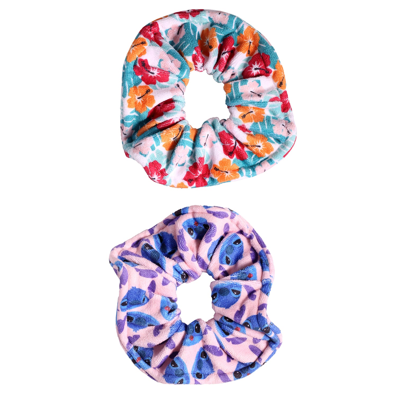 Disney Stitch Scrunchie 2-Piece Set Official License, Spa Towel Hair Ties