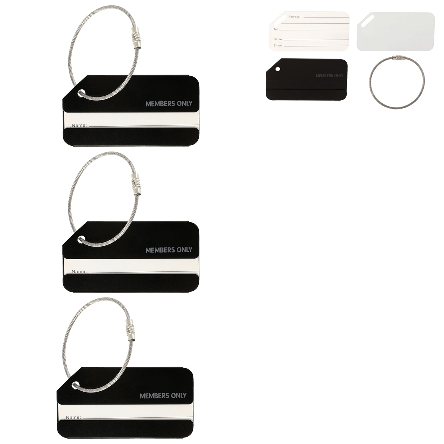 MEMBERS ONLY 3PC LUGGAGE TAG SET