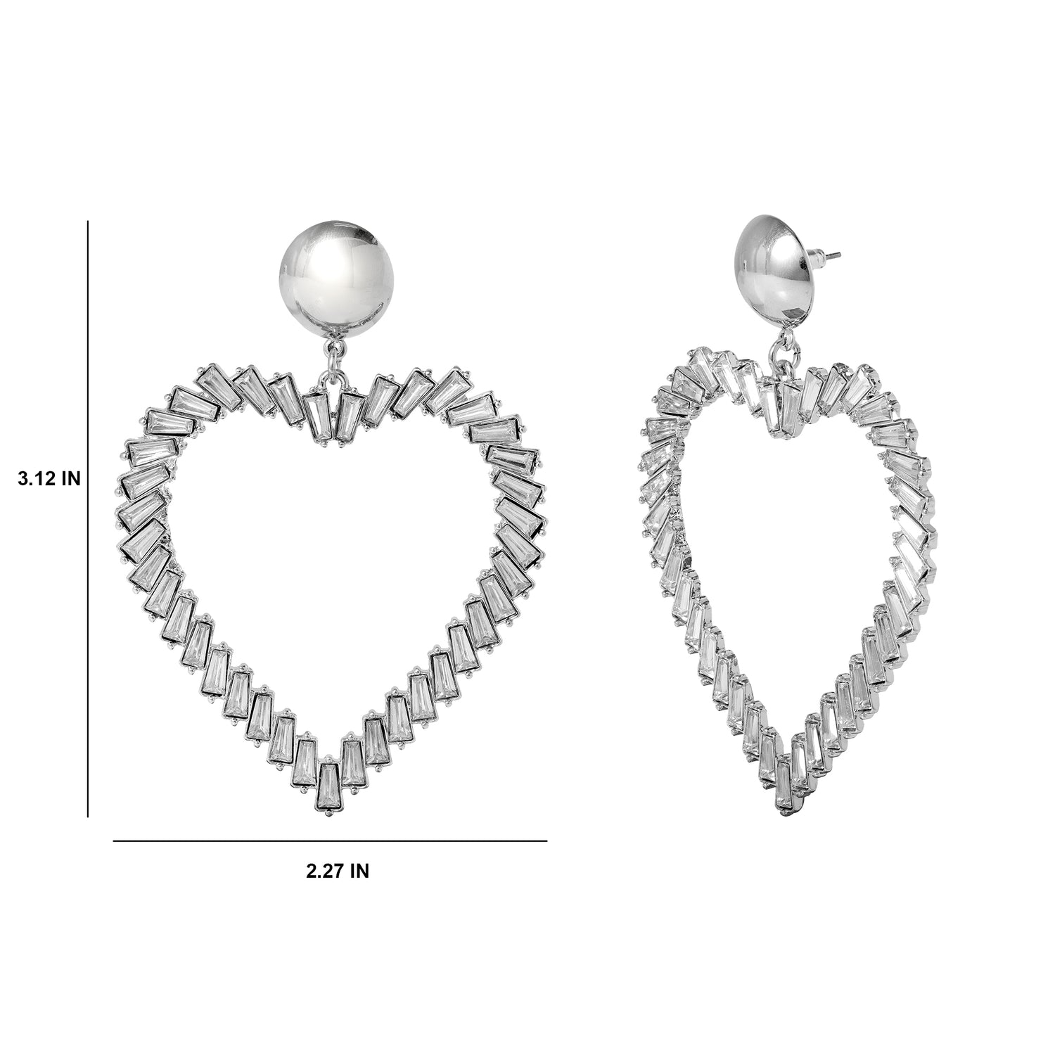 BCBGeneration Silver-Tone Heart Hoop Earrings