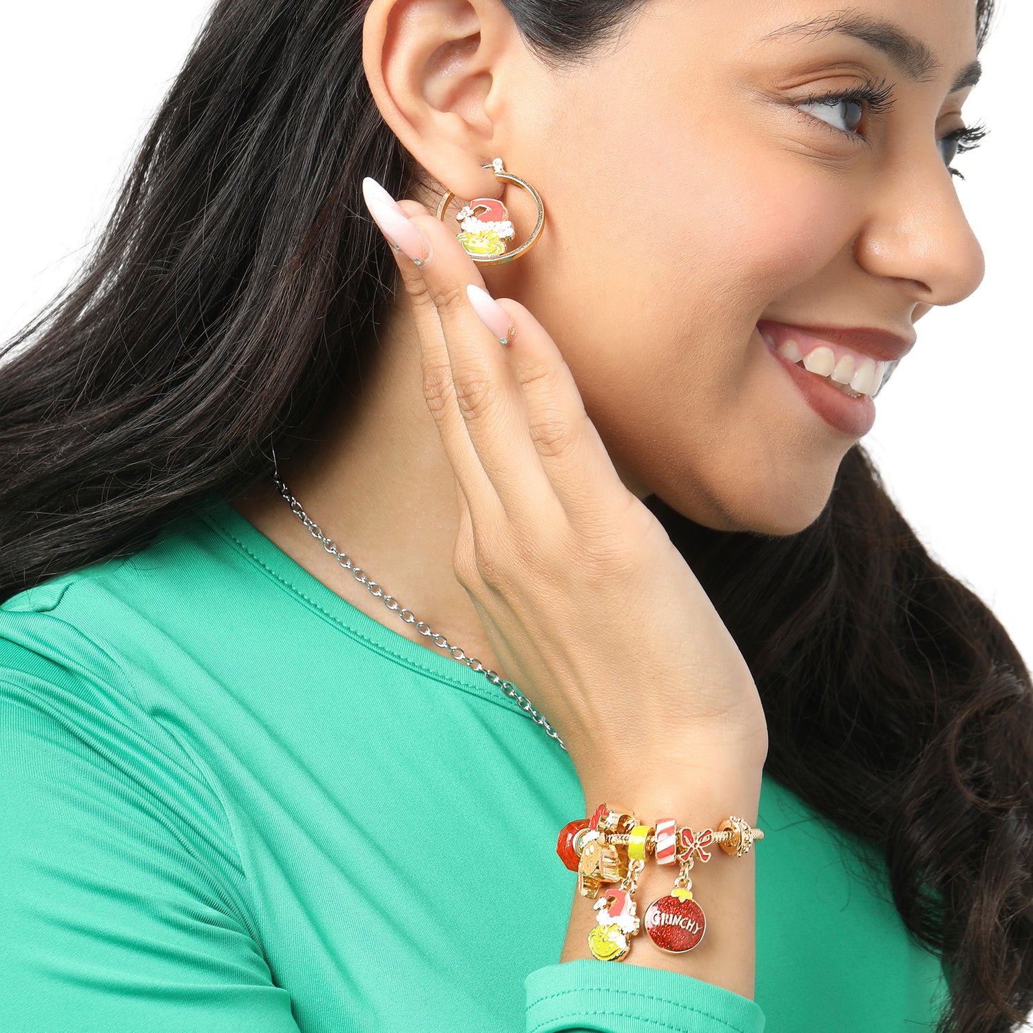 The Grinch Earrings for Women Official License, Mismatched Hoops